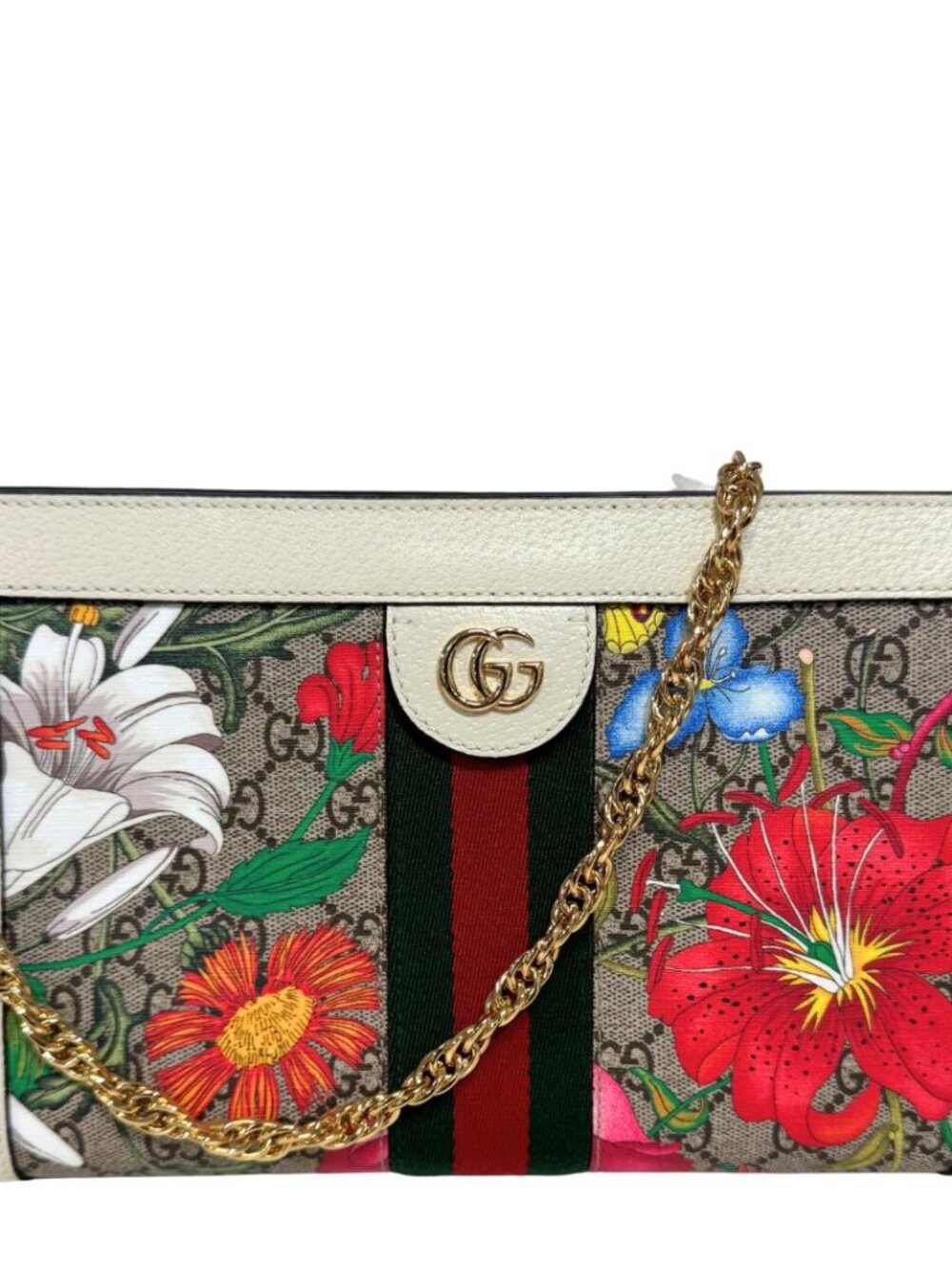 Gucci GG Supreme Flora Small Ophidia Chain Bag